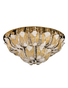 Plafoniera szampańska P-Y 0484/9 z kryształami, styl lat 60-tych, idealna do salonu i sal tanecznych