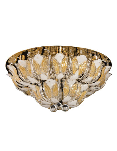 Plafoniera szampańska P-Y 0484/9 z kryształami, styl lat 60-tych, idealna do salonu i sal tanecznych