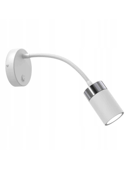 Lampa ścienna JOKER z regulowanym ramieniem - elegancka biała lampa skandynawska do czytania