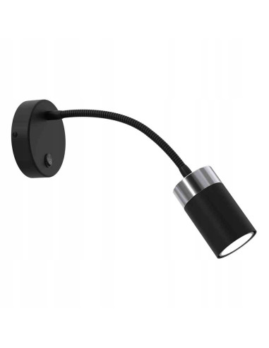 Lampa nocna Eko-Light JOKER BLACK z regulowanym ramieniem i ciepłym światłem dla nowoczesnych wnętrz.