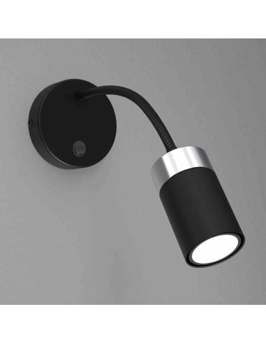 Lampa nocna Eko-Light JOKER BLACK z regulowanym ramieniem i ciepłym światłem dla nowoczesnych wnętrz.