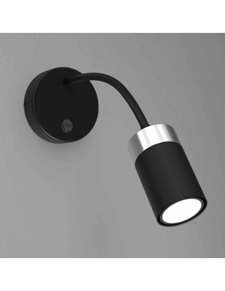 Lampa nocna Eko-Light JOKER BLACK z regulowanym ramieniem i ciepłym światłem dla nowoczesnych wnętrz.