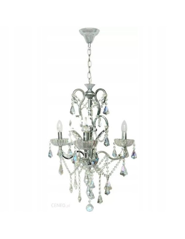 Lampa sufitowa glamour Venti W-11408/3 CR, kryształowy plafon do jadalni, regulowana wysokość, 3 źródła światła