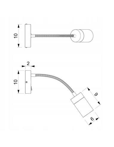 Lampa nocna Eko-Light JOKER BLACK z regulowanym ramieniem i ciepłym światłem dla nowoczesnych wnętrz.