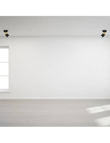 Kinkiet JOKER w czerni z złotymi detalami – stylowe oświetlenie do sypialni i salonu od MiLAGRO.