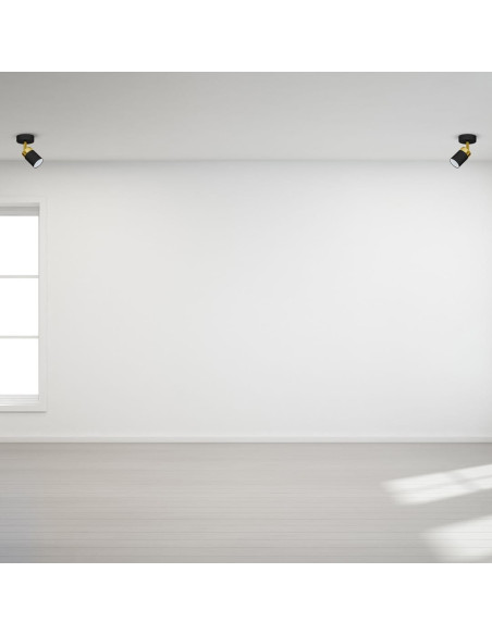 Kinkiet JOKER w czerni z złotymi detalami – stylowe oświetlenie do sypialni i salonu od MiLAGRO.