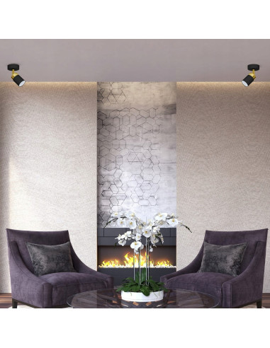 Kinkiet JOKER w czerni z złotymi detalami – stylowe oświetlenie do sypialni i salonu od MiLAGRO.