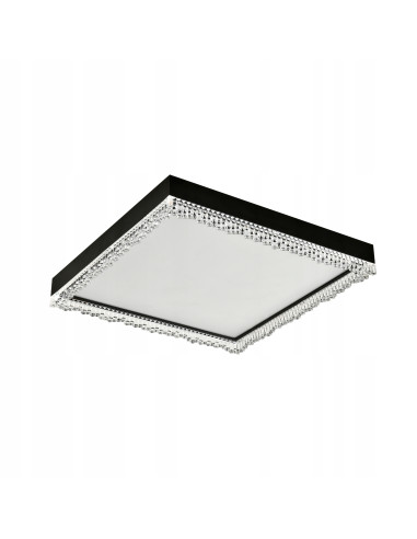 Plafon LED REGI z kryształami, zmiennym światłem, czarny, nowoczesny, okrągły - elegancja do Twojego wnętrza