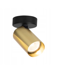 Plafon reflektor Hero Spot złoty z regulacją - nowoczesny design do sypialni i salonu, metalowa konstrukcja.