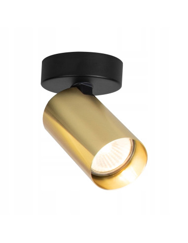 Plafon reflektor Hero Spot złoty z regulacją - nowoczesny design do sypialni i salonu, metalowa konstrukcja.