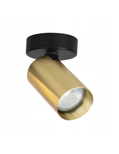 Plafon reflektor Hero Spot złoty z regulacją - nowoczesny design do sypialni i salonu, metalowa konstrukcja.