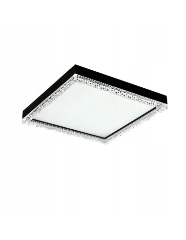 Lampa sufitowa REGI LED - nowoczesny plafon w eleganckim czarnym kolorze z kryształowym akcentem