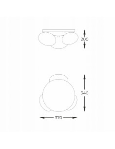 Plafon sufitowy OMI z trzema szklanymi kloszami, czarny design idealny do nowoczesnych wnętrz. 2