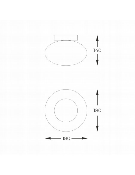 Minimalistyczna lampa sufitowa OMI z szklanym kloszem, czarną podsufitką, idealna do przedpokoi i korytarzy