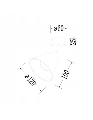 Reflektor stożkowy Cone w złotym wykończeniu - elegancja i styl do sypialni, regulacja kąta padania światła