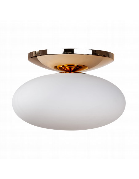 Plafon sufitowy OMI w kształcie owalu, mosiężny, E27 – elegancka lampa do przedpokoju i garderoby