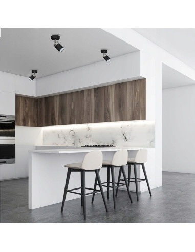 Reflektor Kulinarny JOKER, Regulowany, Czarny Metal, Nowoczesny Design do Kuchni, GU10, Kolekcja MiLAGRO