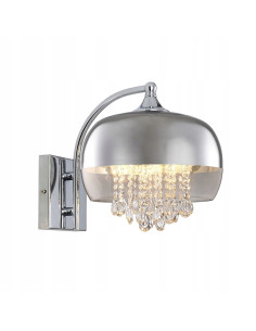 Kinkiet LUNA Chromowany z Kryształami - Nowoczesna Lampa Ścienna do Sypialni i Salonów, Styl Glamour