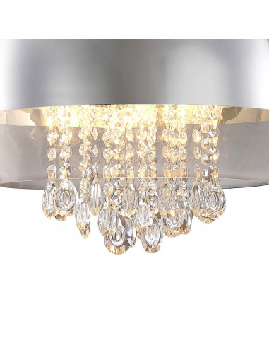 Kinkiet LUNA Chromowany z Kryształami - Nowoczesna Lampa Ścienna do Sypialni i Salonów, Styl Glamour