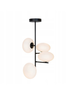 Plafon sufitowy OMI z kulistymi kloszami, elegancka lampa do hotelu i SPA w kolorze czarno-białym