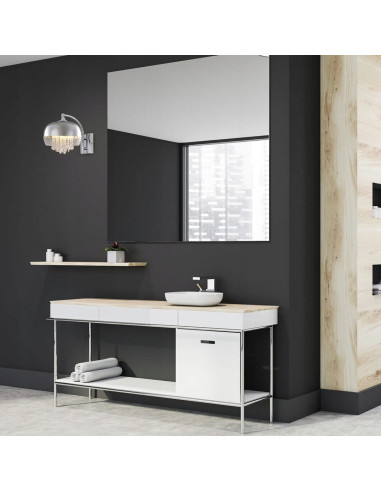 Kinkiet LUNA Chromowany z Kryształami - Nowoczesna Lampa Ścienna do Sypialni i Salonów, Styl Glamour