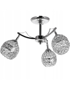 Elegancka lampa sufitowa Kryształowa Venti W-N 2891/3 z chromowanymi akcentami do jadalni i kuchni
