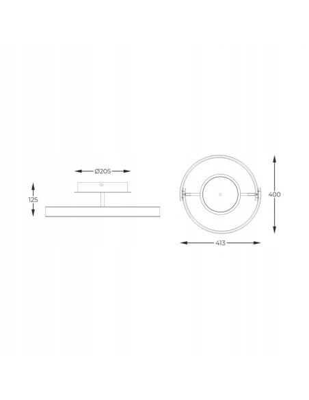 Plafon LED LINOS w czerni i złocie - elegancka lampa sufitowa do kuchni i salonu z nowoczesnym designem