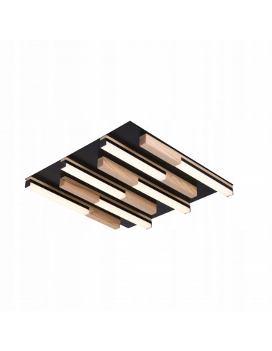 Lampa sufitowa ELIOT Zuma Line z LED 6-punktowa, brązowo-czarna, nowoczesny kwadratowy plafon 38W, ciepłe światło