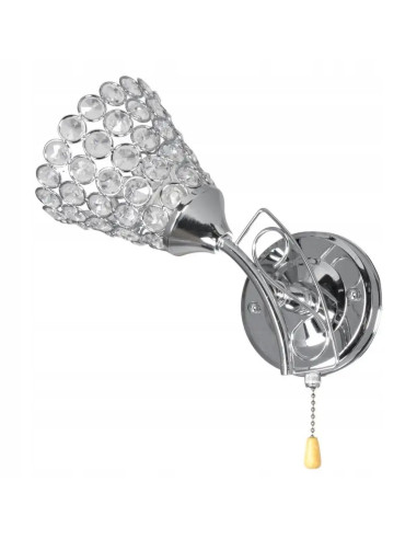 Nowoczesny kinkiet srebrny VEN od Venti z dzwoneczkowym kloszem - elegancka lampka ścienna do sypialni i salonu