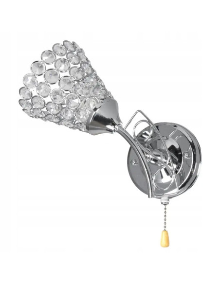 Nowoczesny kinkiet srebrny VEN od Venti z dzwoneczkowym kloszem - elegancka lampka ścienna do sypialni i salonu