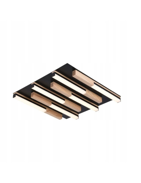 Lampa sufitowa ELIOT Zuma Line z LED 6-punktowa, brązowo-czarna, nowoczesny kwadratowy plafon 38W, ciepłe światło