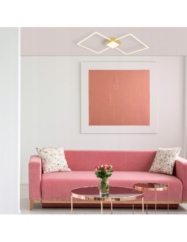 Plafon LED HEX w złotym wykończeniu – nowoczesna lampa wisząca do jadalni i salonu od Zuma Line