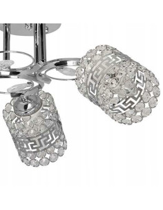 Lampa ścienna Venti K-N 1916/3 CR kryształowa, klasyczna z 3 punktami świetlnymi, chromowana do eleganckich wnętrz 2