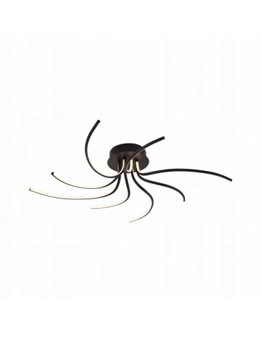 Lampa sufitowa DIOGO LED, nowoczesny plafon w kształcie spirali, czarna, idealna do salonu i sypialni, 36W