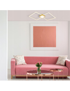 Lampa sufitowa LED HEX w złotym wykończeniu – nowoczesny plafon do eleganckiego wnętrza sypialni i biura 2