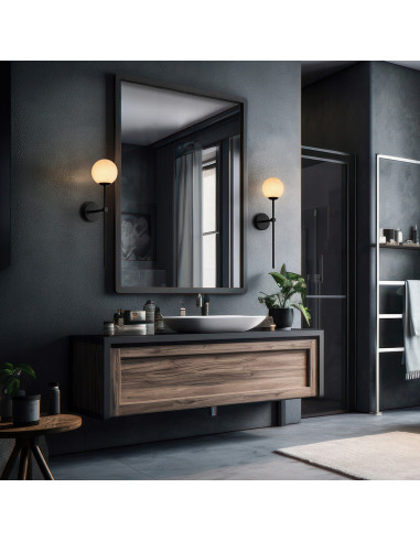 Kinkiet Piruleta Czarny z Białym Kloszem IP44 – Nowoczesne i Eleganckie Oświetlenie do Wnętrz