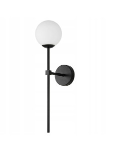 Kinkiet Piruleta Czarny z Białym Kloszem IP44 – Nowoczesne i Eleganckie Oświetlenie do Wnętrz