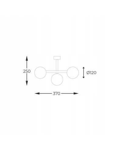 Plafon sufitowy LUNA z dymnymi kloszami, elegancki design, chromowane wykończenie, 3 źródła światła G9
