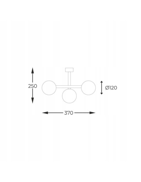 Plafon sufitowy LUNA z dymnymi kloszami, elegancki design, chromowane wykończenie, 3 źródła światła G9