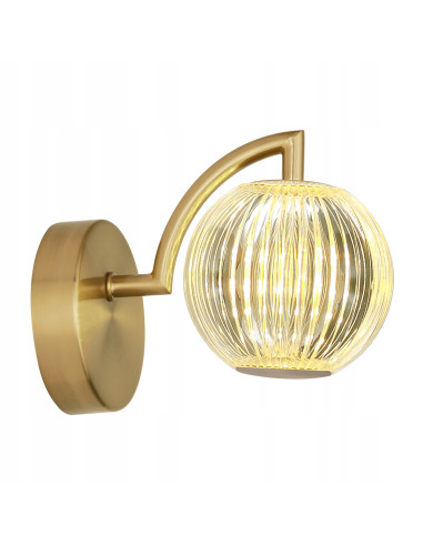 Kinkiet Brillant LED z regulacją barwy światła - złote wykończenie do eleganckich wnętrz sypialnych