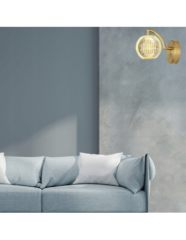 Kinkiet Brillant LED z regulacją barwy światła - złote wykończenie do eleganckich wnętrz sypialnych