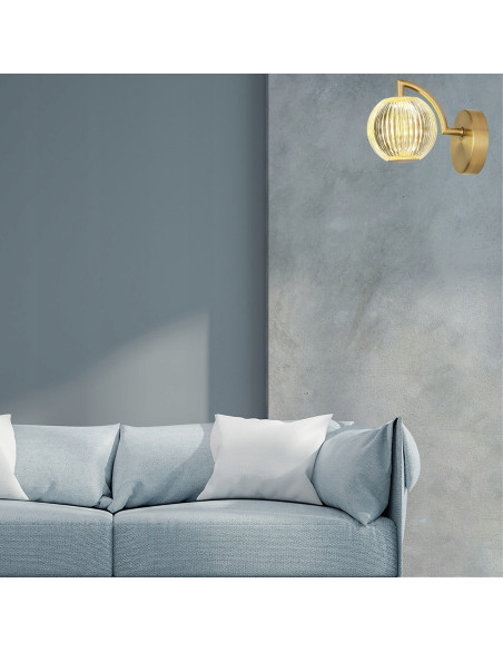 Kinkiet Brillant LED z regulacją barwy światła - złote wykończenie do eleganckich wnętrz sypialnych