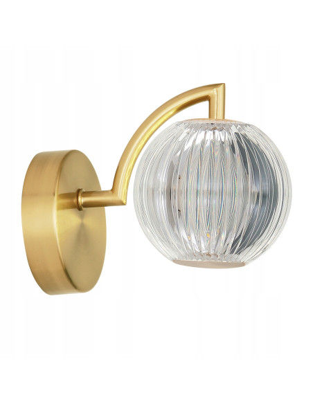 Kinkiet Brillant LED z regulacją barwy światła - złote wykończenie do eleganckich wnętrz sypialnych