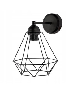 Lampa wisząca DIAMENT, elegancki klosz w kształcie diamentu, czarna, nowoczesny design do salonu i biura, E27.