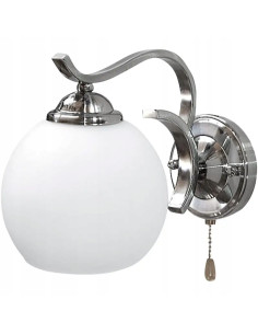 Kinkiet Vintage Venti K-BA 1050/1 - elegancka lampa ścienna w kolorze białym, srebrnym i szarym do biura i gabinetu