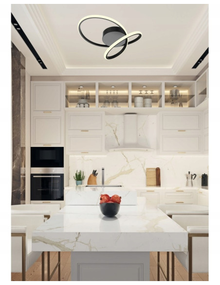 Nowoczesna lampa sufitowa LED CLINT w czerni - elegancki plafon do kuchni, sypialni i przedpokoju od Zuma Line