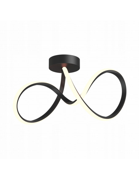 Nowoczesna Lampa Sufitowa CLINT LED, Czarna, Zintegrowane Źródło Światła, Idealna do Salonów i Wnętrz