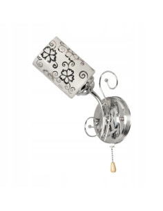 Kinkiet VEN z czterolistną koniczynką, elegancki szklany klosz do nowoczesnych wnętrz, chrom/srebrny.