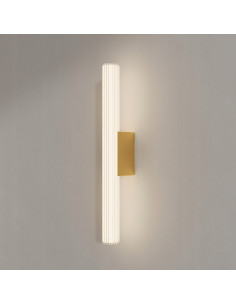 Kinkiet LED Linea 61 cm w złoto-metalicznym wykończeniu - nowoczesne oświetlenie do łazienki z regulacją barwy światła