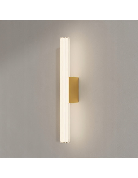 Kinkiet LED Linea 61 cm w złoto-metalicznym wykończeniu - nowoczesne oświetlenie do łazienki z regulacją barwy światła